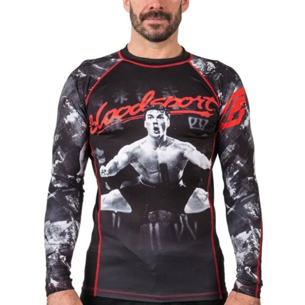 Fusion Fight Gear BJJ Rashguard Bloodsport Martial Arts Long Sleeve Mens Size M